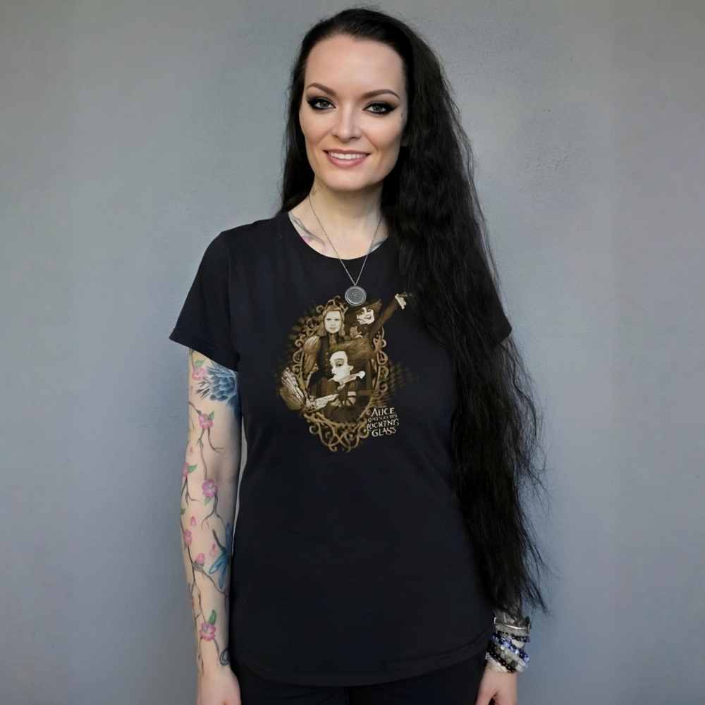 Disney ✦ Alice Looking Glass Tee ✦ Hot Topic Collab Unisex Short Sleeve XS NWT - Picture 2 of 5